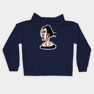 pretty lady with red lips Kids Hoodie